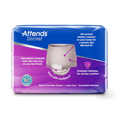 Attends® Discreet Female Adult Absorbent Underwear Pull On with Tear Away Seams Medium Disposable Heavy Absorbency (1039110_BG)