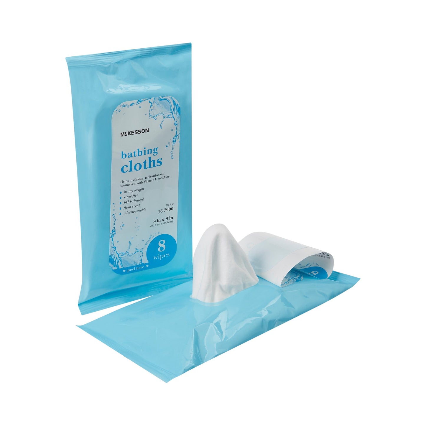 McKesson Rinse-Free Bath Wipe Soft Pack Scented 8 Count (1121227_PK)