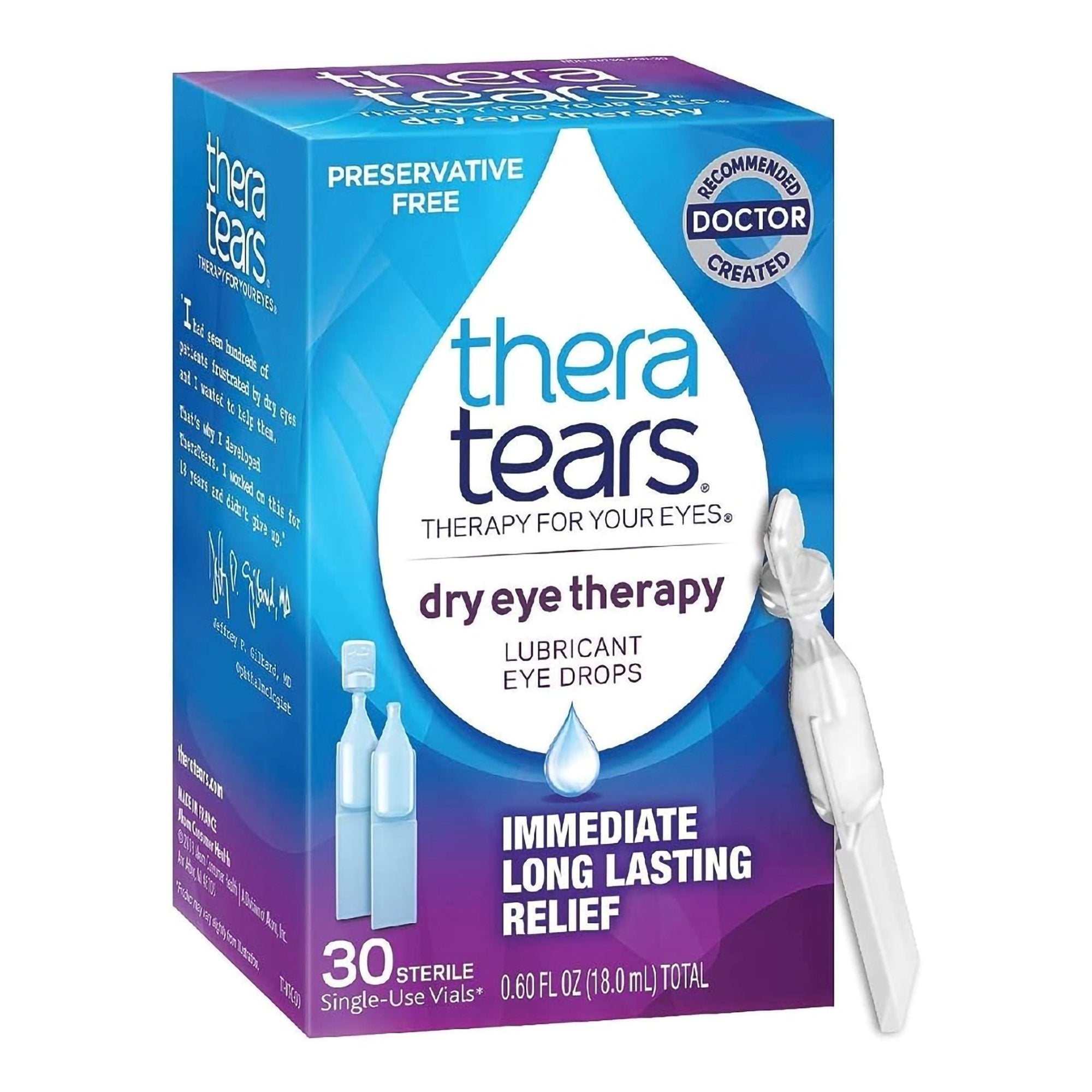 TheraTears® dry eye therapy Eye Lubricant 30 per Box Eye Drops (123589 ...