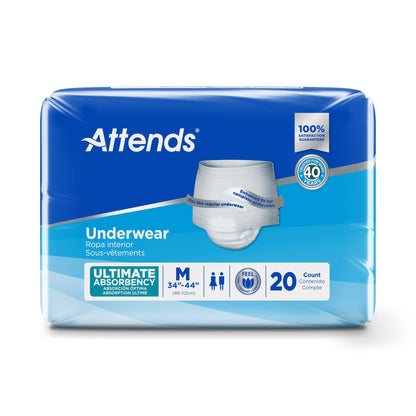 Attends® Unisex Adult Absorbent Underwear Pull On with Tear Away Seams Medium Disposable Heavy Absorbency (848957_BG)