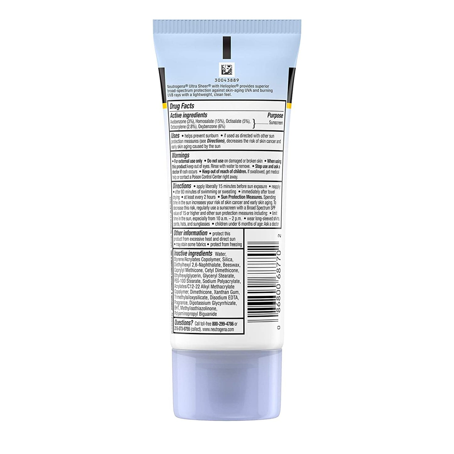 Neutrogena® Ultra Sheer® Sunblock SPF 70 Lotion 3 oz. Tube (695093_EA)