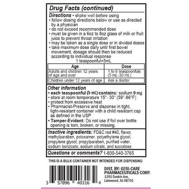 Geri-Care® Stool Softener Cherry Liquid 16 oz. 50 mg / 5 mL Strength Docusate Sodium (1226011_CS)