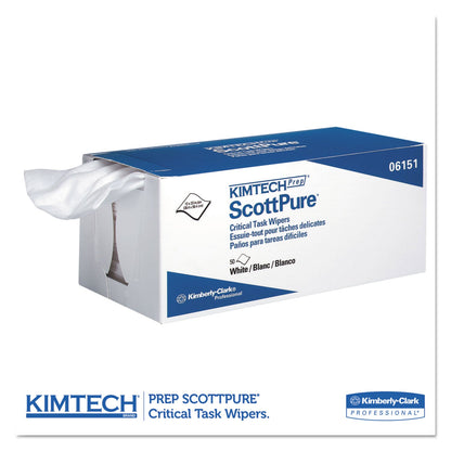 Kimtech SCOTTPURE Critical Task Wipers, 12 x 23, White, 50/Bx, 8 Boxes/Carton (06151KIM)