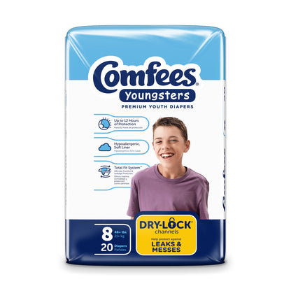 Comfees® Youngsters Unisex Youth Incontinence Brief Size 8 Disposable Heavy Absorbency (1254293_CS)