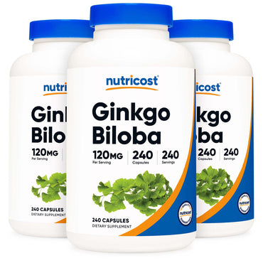 nutricost® Dietary Supplement Ginko Biloba 120 mg Strength Capsule 240 Per Bottle (1270262_BT)