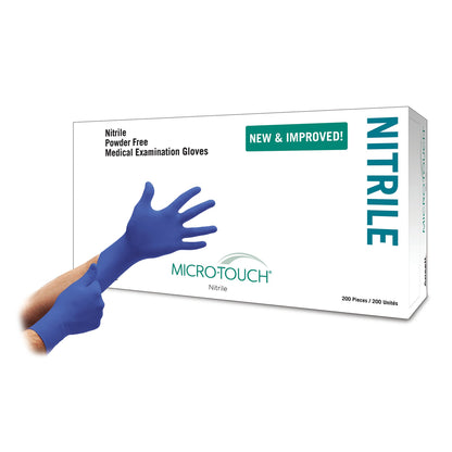 Micro-Touch® Nitrile Exam Glove X-Small NonSterile Nitrile Standard Cuff Length Textured Fingertips Blue Chemo Tested (703149_BX)