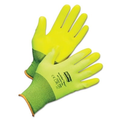 North Safety Products NorthFlex Neon™ Hi-Viz PVC Palm Coated Glove, Large, Yellow (068-NF11HVY9L)