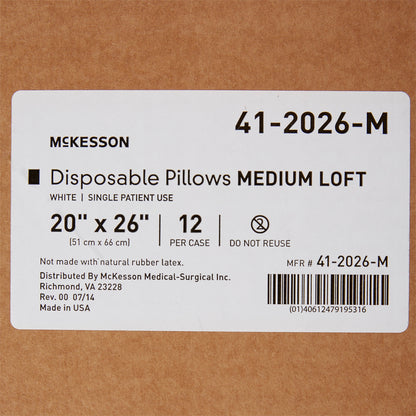 McKesson Bed Pillow 20 X 26 Inch White Single Patient Use (939593_CS)