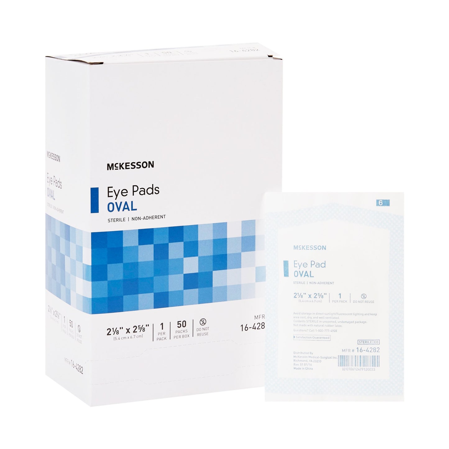 McKesson Eye Pad 2-1/8 X 2-5/8 Inch Sterile 1 per Pack (467978_BX)