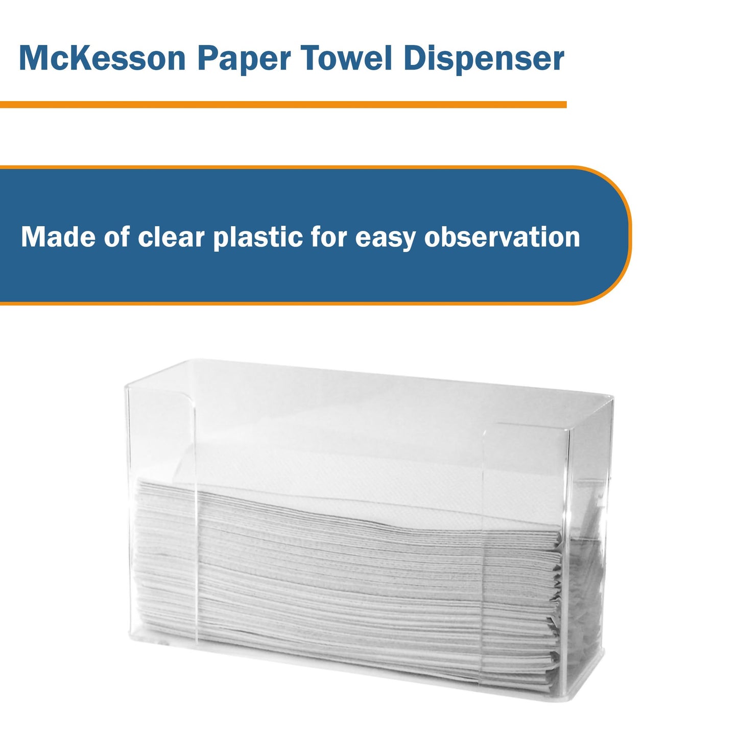McKesson Paper Towel Dispenser Clear Plastic Wall Mount (869647_EA)