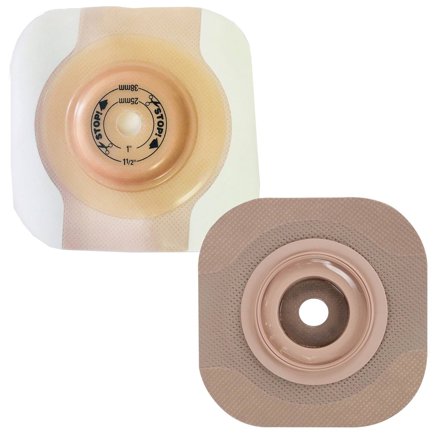 New Image™ CeraPlus™ Ostomy Barrier Trim to Fit, Extended Wear Adhesive Tape Borders 44 mm Flange Green Code System Up to 1 Inch Opening (970807_BX)