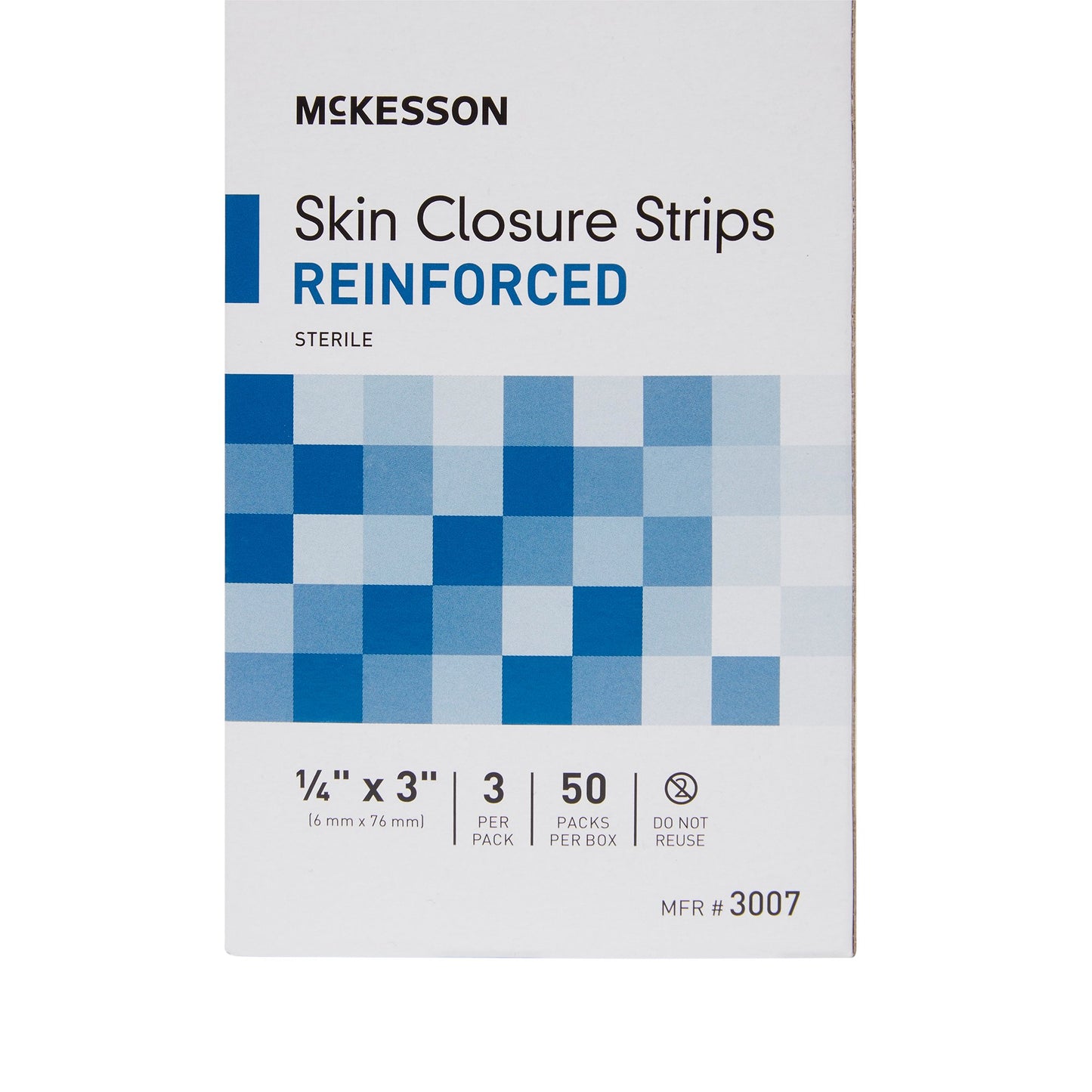 McKesson Skin Closure Strip 1/4 X 3 Inch Nonwoven Material Reinforced Strip White (876306_BX)