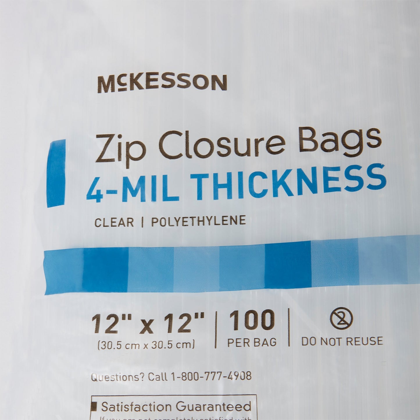 McKesson Reclosable Bag 12 X 12 Inch Polyethylene Clear Zipper Closure (957786_BX)