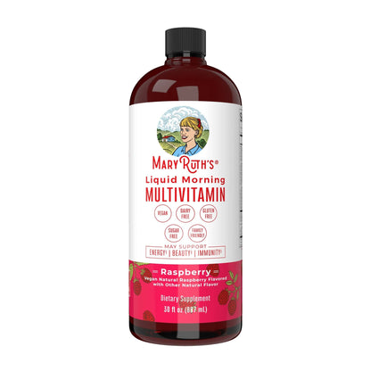 Mary Ruth's® Liquid Morning Multivitamin Dietary Supplement Vitamin A / C / D / E 80 mcg - 8 mg - 1.7 mcg - 1.5 mg Strength Liquid 30 oz. Raspberry Flavor (1271761_EA)