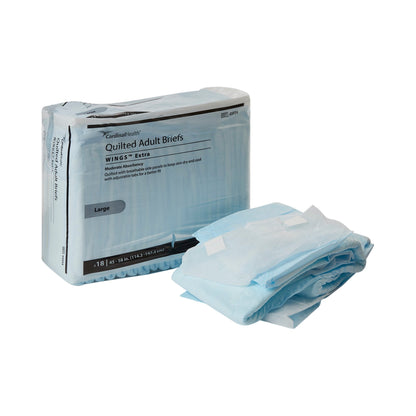 Wings™ Extra Quilted Unisex Adult Incontinence Brief Large Disposable Moderate Absorbency (849690_BG)