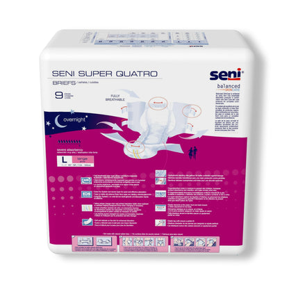 Seni® Super Quatro Unisex Adult Incontinence Brief Large Disposable Heavy Absorbency (1163835_PK)