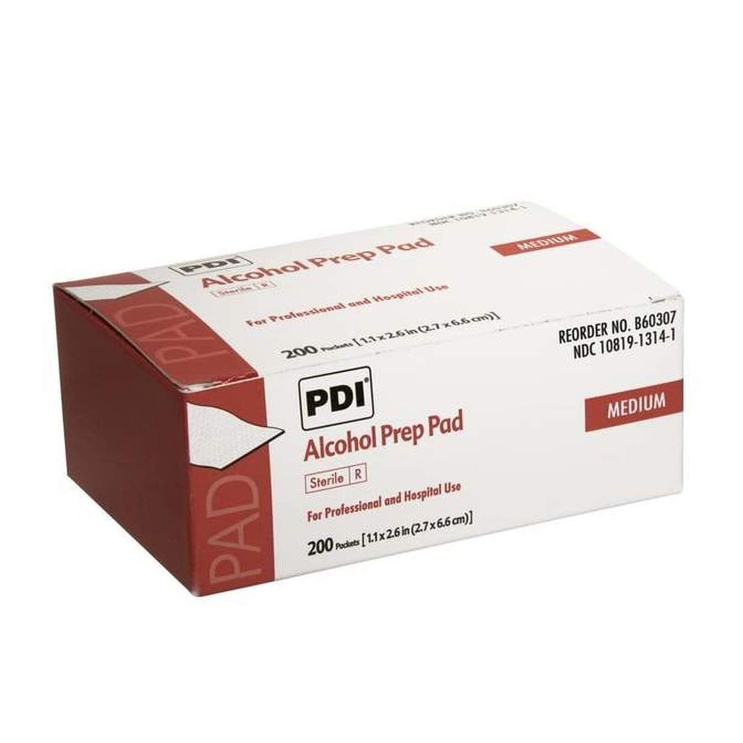 PDI® Alcohol Prep Pad 70% Strength Isopropyl Alcohol Individual Packet Medium Sterile (173778_BX)