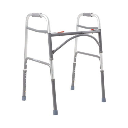 McKesson Bariatric Dual Release Folding Walker Adjustable Height Steel Frame 500 lbs. Weight Capacity 32-1/2 to 39 Inch Height (1065262_EA)