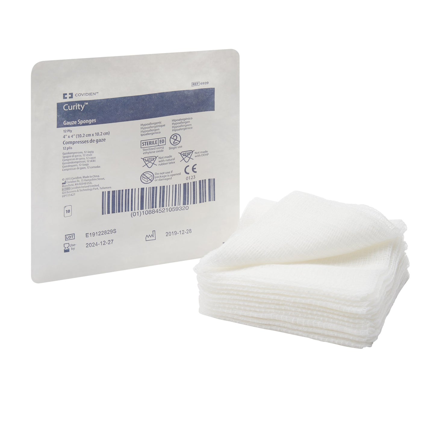 Curity™ Gauze Sponge 4 X 4 Inch 12-Ply Sterile 10 per Tray (401593_TR)