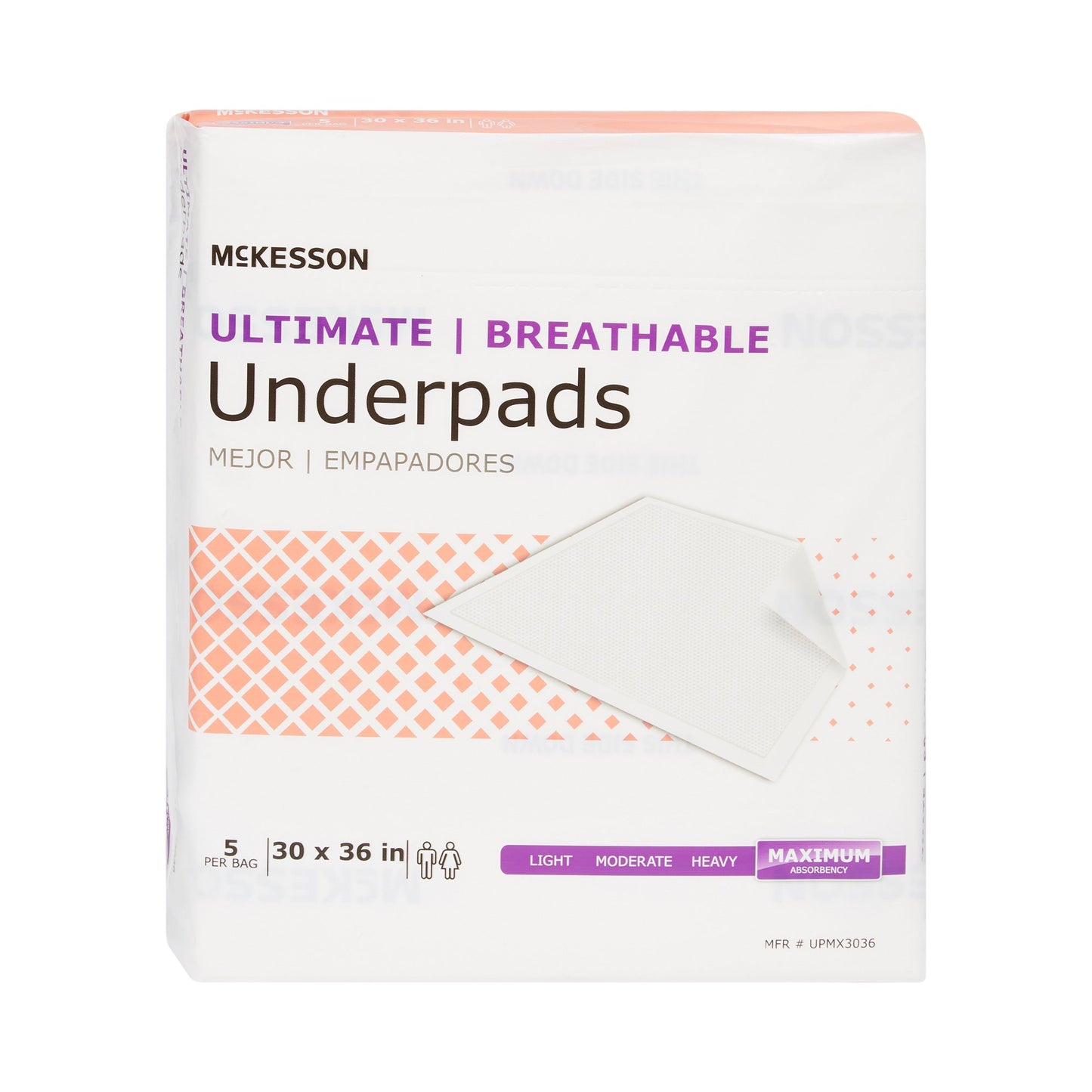 McKesson Ultimate Breathable Disposable Underpad 30 X 36 Inch Fluff / Polymer Heavy Absorbency (1075429_CS)