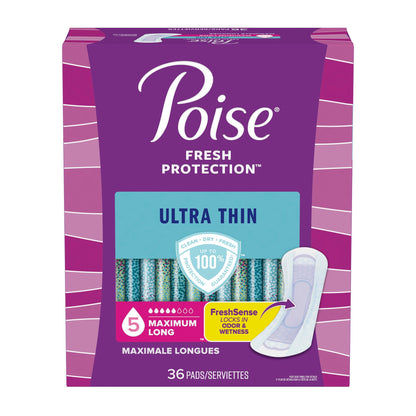 Poise® Fresh Protection™ Ultra Thin Bladder Control Pad 14.1 Inch Length Heavy Absorbency Sodium Polyacrylate Core One Size Fits Most (1205943_PK)
