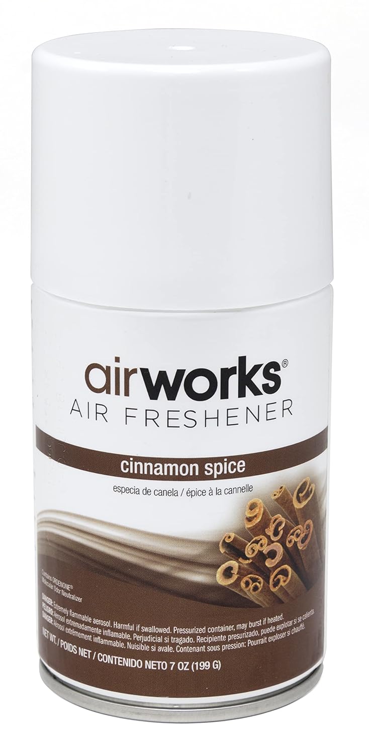 Hospeco® AirWorks® Metered Aerosol Air Freshener, 12/Case, Cinnamon Spice (HOS07906)