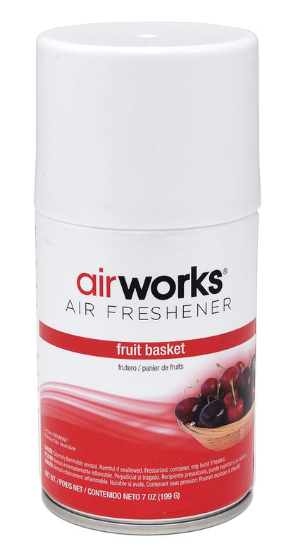 Hospeco® Airworks® Restroom Metered Aerosol 7oz Fruit Basket, Pack of 12 (HOS07929)