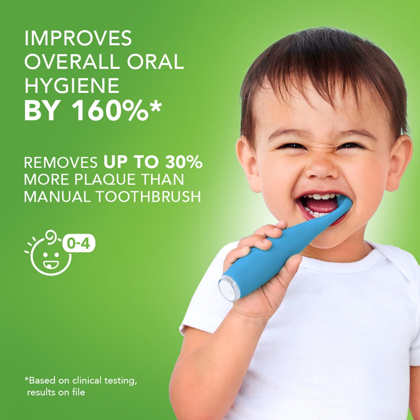 ISSA™ baby Sonic Toothbrush Bubble Blue Dino Ages Birth to 4 Years Silicone (1252887_EA)