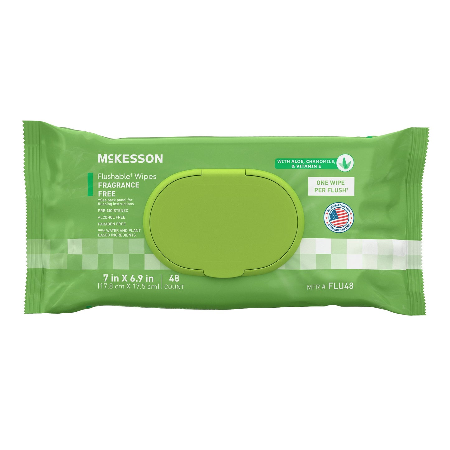 McKesson Flushable Personal Wipe Soft Pack Unscented 48 Count (1241749_CS)