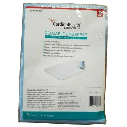 Cardinal Health™ Essentials Reusable Underpad 34 X 36 Inch Polyester / Rayon Moderate Absorbency (1121144_EA)