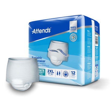 Attends® Bariatric Unisex Adult Absorbent Underwear Pull On with Tear Away Seams 2X-Large Disposable Heavy Absorbency (950228_BG)