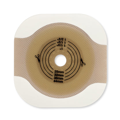 New Image™ Flat CeraPlus™ Ostomy Barrier Precut, Extended Wear Adhesive Tape Borders 1-3/4 Inch Flange Green Code 1-1/4 Inch Opening (1195895_BX)