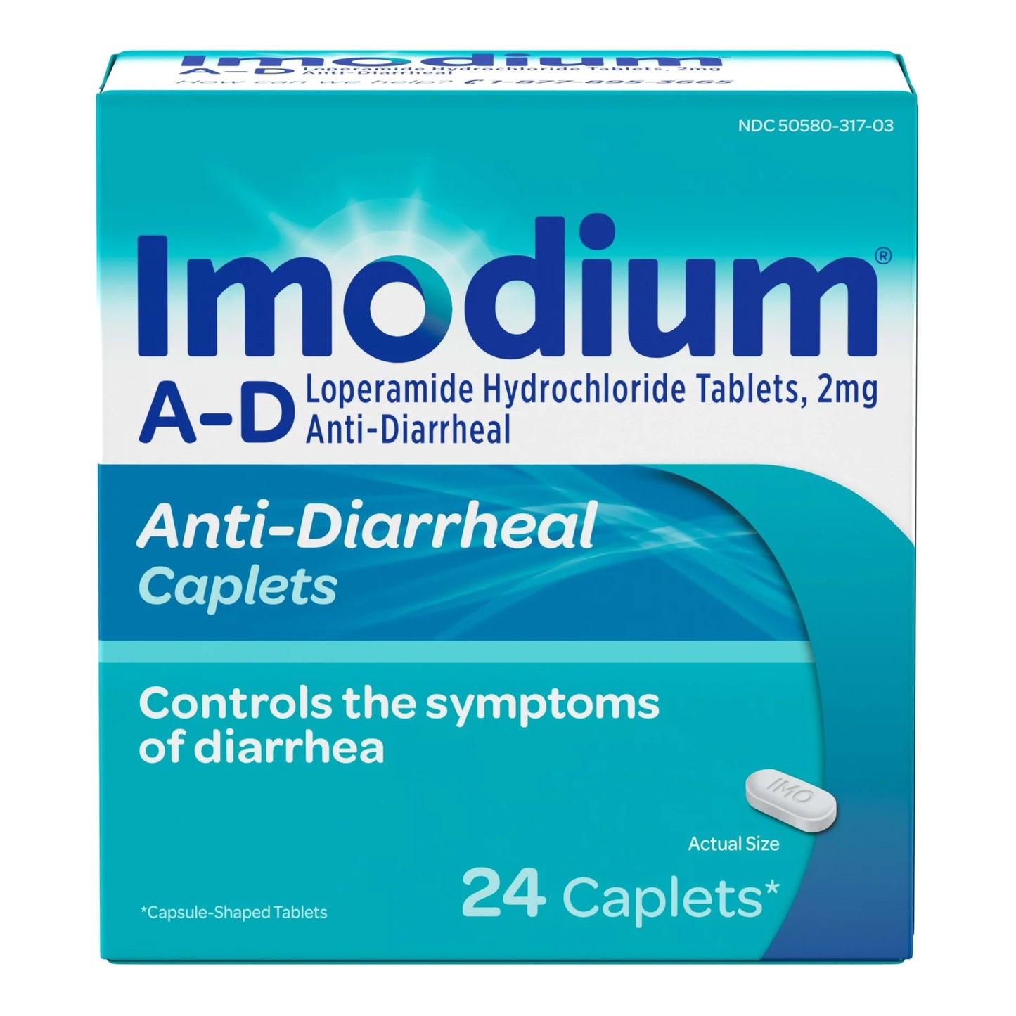Imodium® A-D Anti-Diarrheal 2 mg Strength Caplet 24 per Box (1193180_CT)