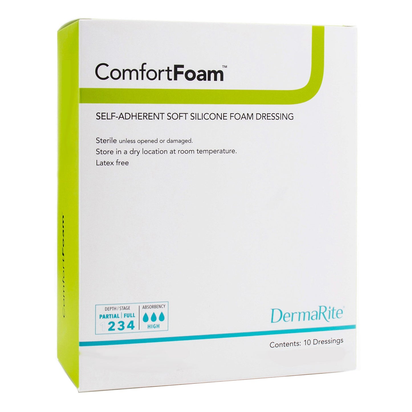 ComfortFoam™ Foam Dressing 4 X 8 Inch Without Border Film Backing Silicone Face Rectangle Sterile (946532_EA)