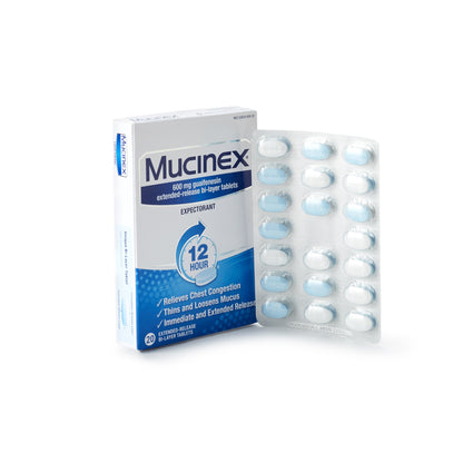 Mucinex® Cold and Cough Relief 600 mg Strength Tablet 20 per Box (852697_BX)