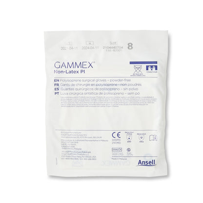 GAMMEX® Non-Latex PI Surgical Glove Size 8 Sterile Polyisoprene Standard Cuff Length Micro-Textured White Chemo Tested (765480_BX)