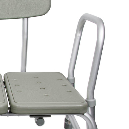 McKesson Knocked Down Bath Transfer Bench Removable Arm Rail 17-1/2 to 22-1/2 Inch Seat Height 400 lbs. Weight Capacity (1128904_EA)