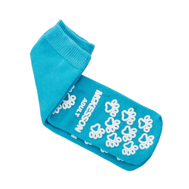 McKesson Terries™ Slipper Socks Unisex Adult Large Single Tread Single Patient Use Teal (334874_PR)