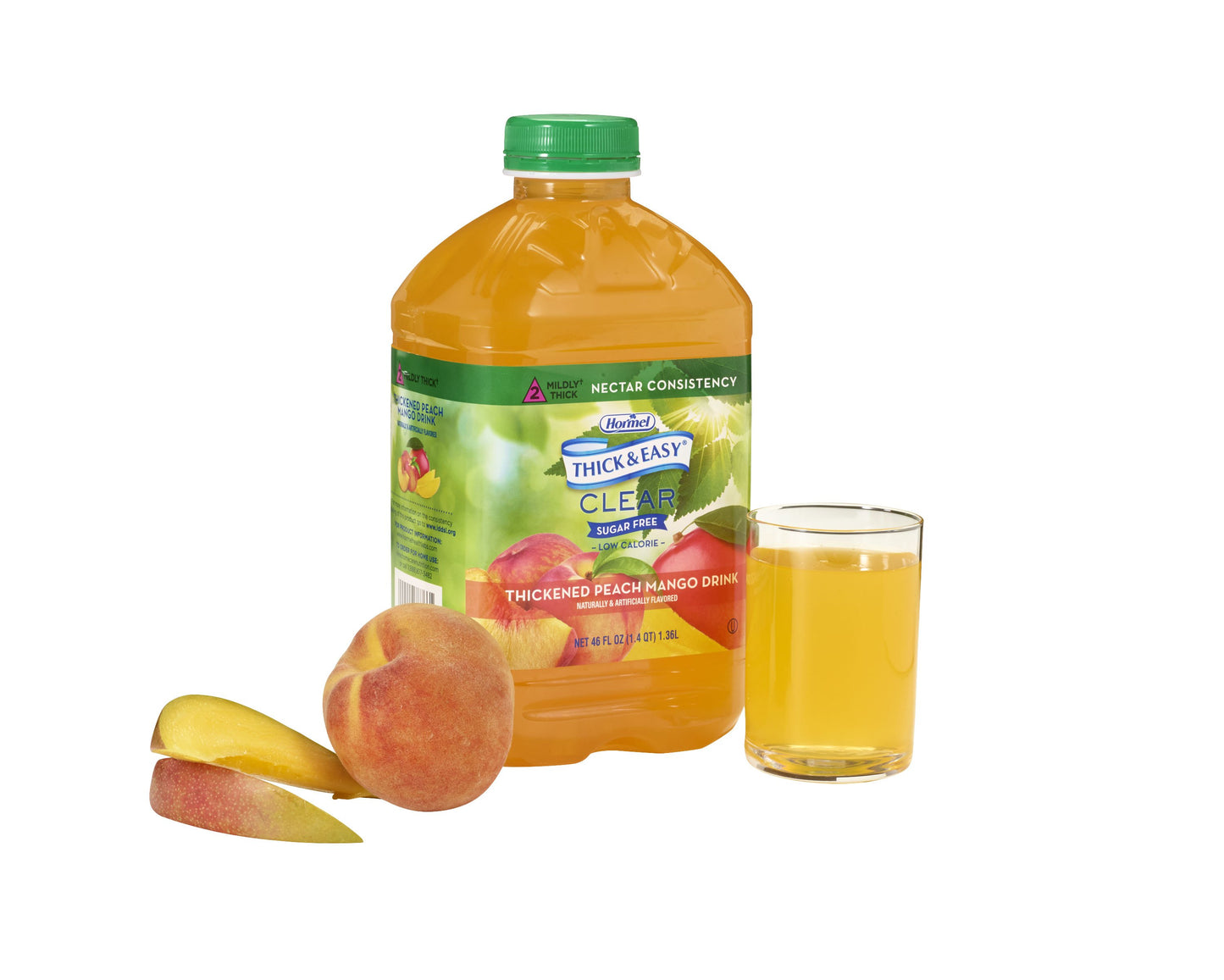 Thick & Easy® Clear Thickened Beverage 46 oz. Bottle Peach Mango Flavor Liquid IDDSI Level 2 Mildly Thick (1058825_CS)