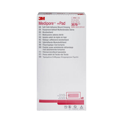 3M™ Medipore™ Composite Dressing 3-1/2 X 8 Inch Rectangle Sterile Nonwoven Backing (324095_BX)