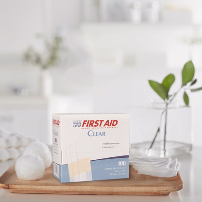 American® White Cross Adhesive Strip 3/4 X 3 Inch Plastic Rectangle Clear Sterile (300794_BX)