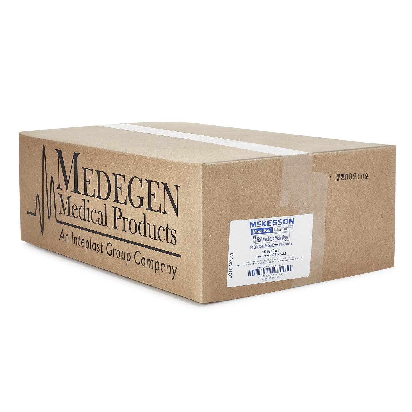McKesson Biohazard Waste Bag Biohazard Symbol / Infectious Waste 40 to 45 gal. Red 40 X 46 Inch (185366_CS)
