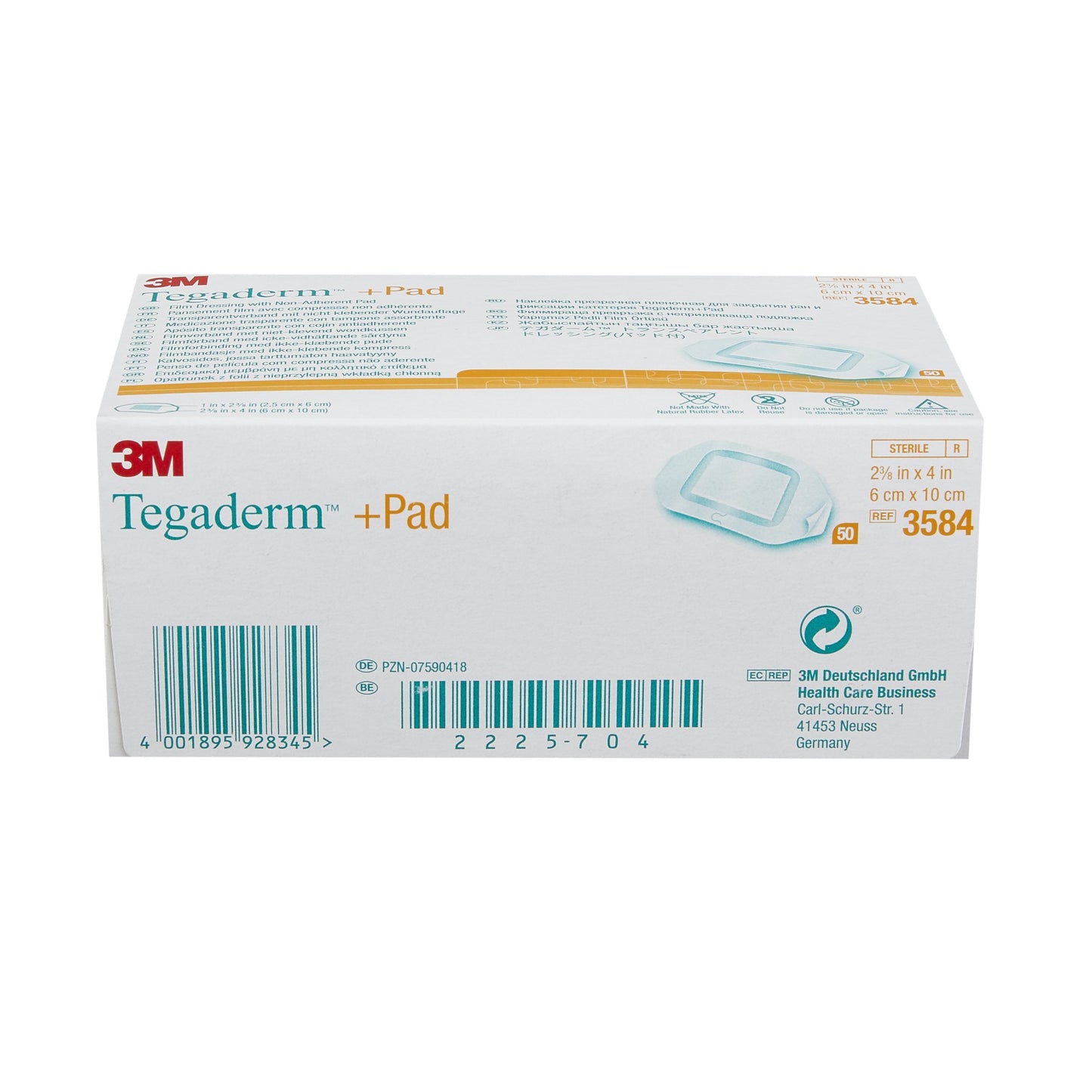 3M™ Tegaderm™ Transparent Film Dressing with Pad 2-3/8 X 4 Inch Frame Style Delivery Rectangle Sterile (311917_BX)