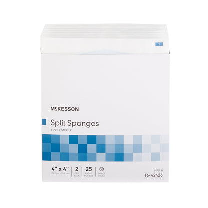 McKesson Drain Sponge 4 X 4 Inch 6-Ply Sterile 2 per Pack (446056_BX)