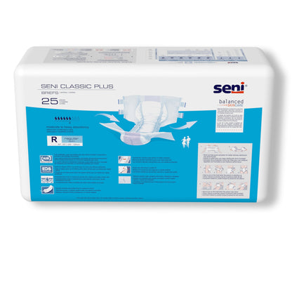 Seni® Classic Plus Unisex Adult Incontinence Brief Regular Disposable Moderate Absorbency (1163856_CS)