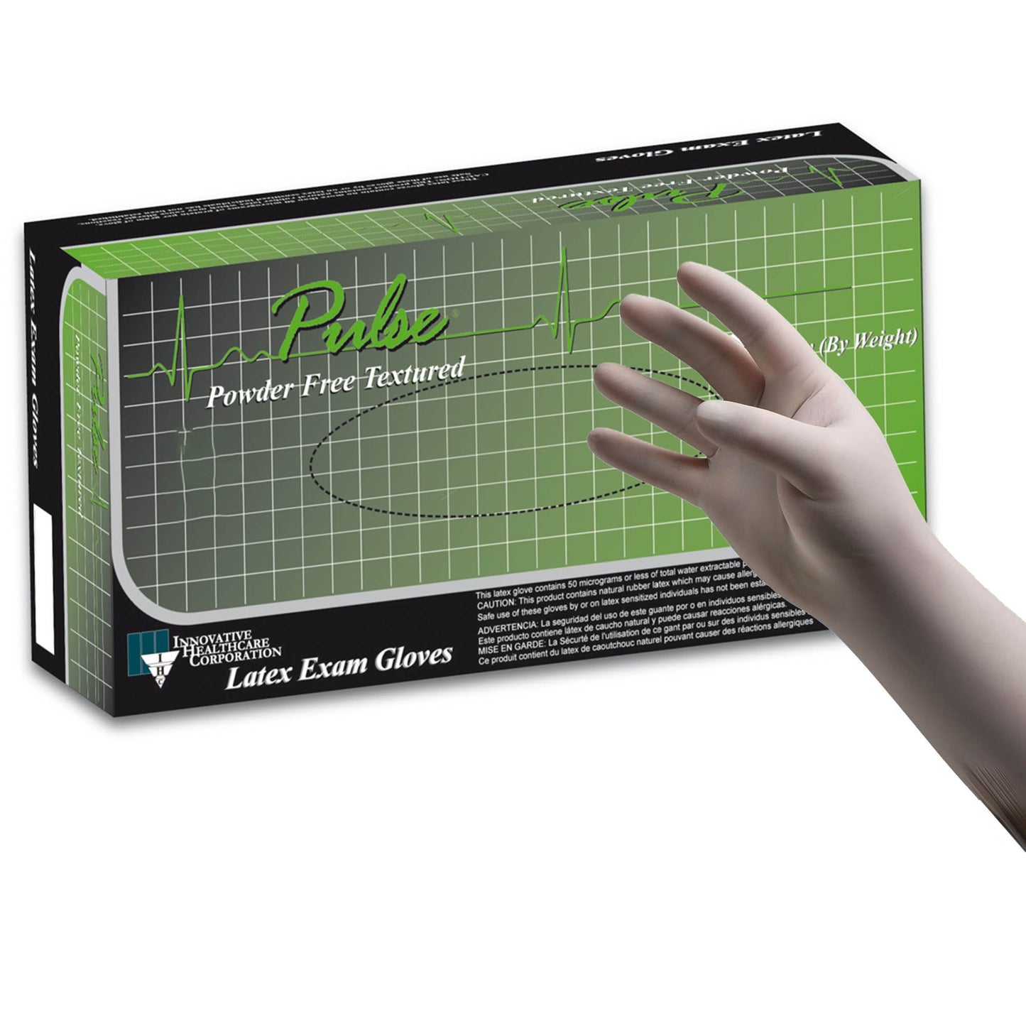 Pulse® 151 Series Exam Glove Medium NonSterile Latex Standard Cuff Length Fully Textured White Not Rated (894069_BX)