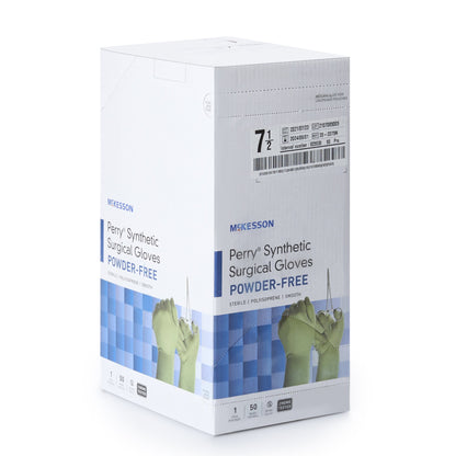 McKesson Perry® Performance Plus Surgical Glove Size 7.5 Sterile Polyisoprene Standard Cuff Length Smooth Green Chemo Tested (1044723_CS)