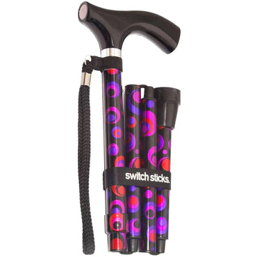 Switch Sticks® Folding Cane Aluminum 32 to 37 Inch Height Circle Print (1049988_EA)