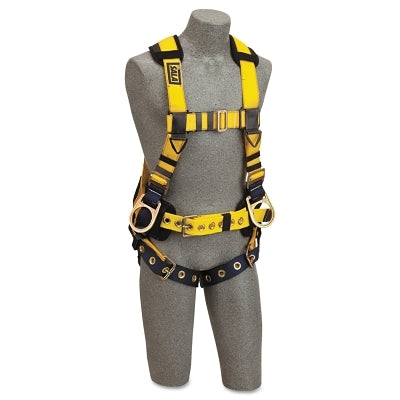 3M Delta Iron Worker's Harness with Tongue Buckle Leg Straps, Back&Side D-Rings, M (098-1106404)