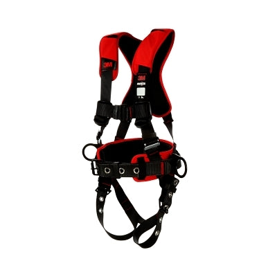 3M Protecta® Construction Style Positioning Harness, Comfort, D-Rings, Leg Buckles, SLR Adaptor, Sm, Pass-Through Chest Conn (098-1161204)